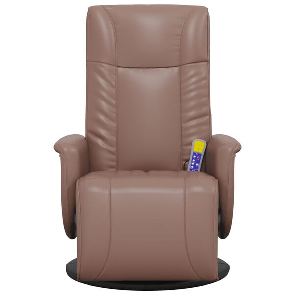 vidaXL Massage Recliner Chair with Footrest Brown Faux Leather