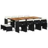 vidaXL Garden Dining Set | Black and brown