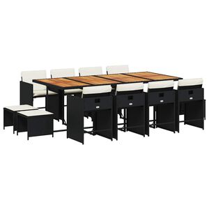 vidaXL Garden Dining Set | Black and brown