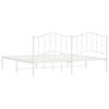 vidaXL Metal Bed Frame without Mattress with Headboard White 193x203cm