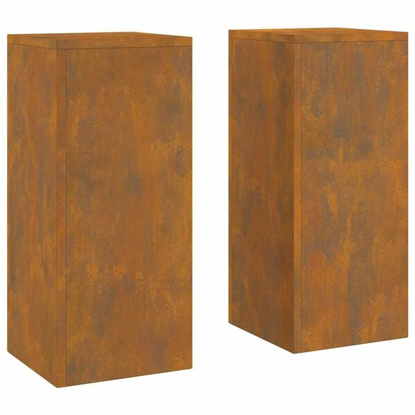 vidaXL Plant Stand 2 pcs Rusty 24 x 24 x 55 cm Weathering Steel