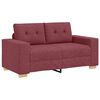 vidaXL Sofa 2 pcs Wine Red Fabric
