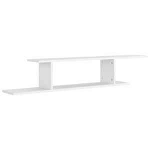 vidaXL Wall Shelf | White | Engineered wood | 125 cm x 18 cm x 23 cm