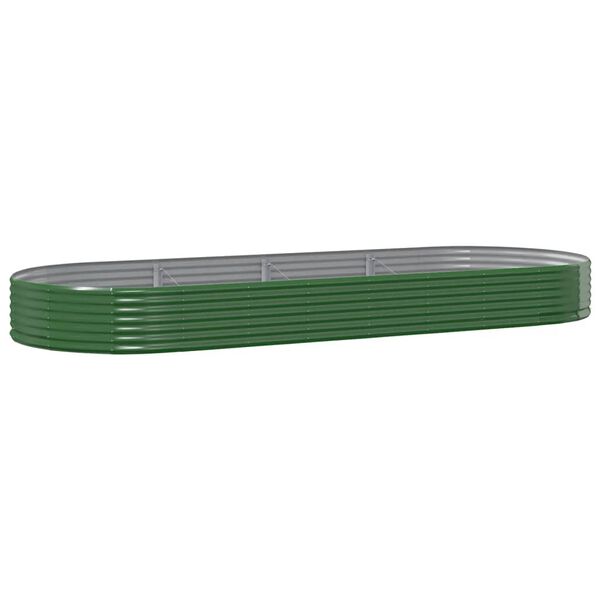 vidaXL Garden Raised Bed Galvanised Steel 373x140x36 cm Green