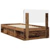 vidaXL Bed Frame with Headboard Old Wood 90 x 190 cm Solid Pine Wood
