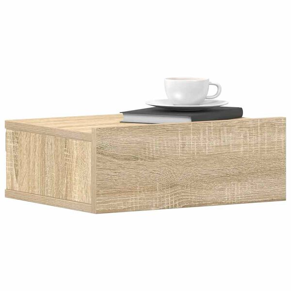 vidaXL Floating Nightstand Sonoma Oak 40x30x15 cm Engineered Wood