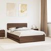 vidaXL Bed Frame with Headboard Brown Oak 150 x 200 cm Engineered Wood