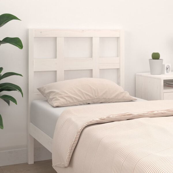 vidaXL Bed Headboard White 80.5x4x100 cm Solid Wood Pine