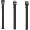 vidaXL Outdoor Floor Lamps with Outlet 3pcs Black 110cm Stainless Steel