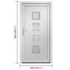 vidaXL Front Door White 108x208 cm PVC