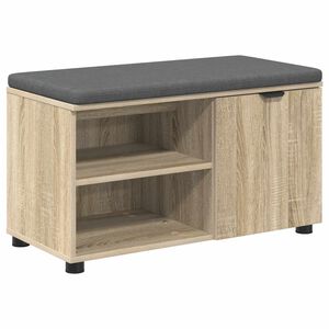vidaXL Hall Bench with Cushion Plain Sonoma Oak 80 x 38 x 46 cm