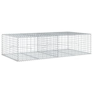 vidaXL Gabion Basket with Cover 200x100x50 cm Galvanised Iron