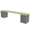 vidaXL Gabion Bench 180 cm Galvanised Steel and Pinewood