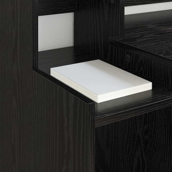 vidaXL Desk with Shelf Black Oak 97 x 45 x 90 cm Engineered Wood