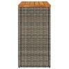 vidaXL Garden Side Table with Wooden Top Grey 58x27.5x55 cm Poly Rattan