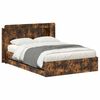 vidaXL Bed Frame with Storage Smoked Oak 135 x 190 cm Engineered Wood