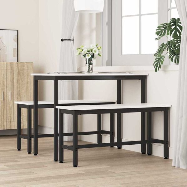 vidaXL Dining Bench White 100 x 32.5 x 49 cm Solid pine wood