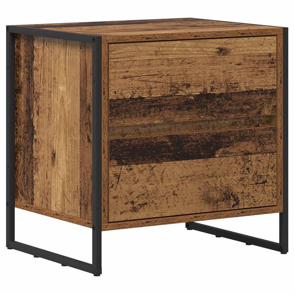 vidaXL Bedside Table Old Wood 50 x 39.5 x 50 cm Engineered Wood