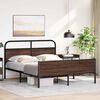 vidaXL Metal Bed Frame without Mattress Brown Oak 150x200 cm King Size