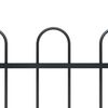 vidaXL Garden Fence with Hoop Top Steel 1070x150 cm Black