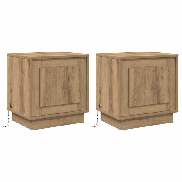 vidaXL Bedside Cabinet 2 pcs Artisan Oak 44 x 34.5 x 45 cm
