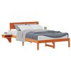 vidaXL Bed Frame with Headboard Wax Brown 120 x 200 cm Solid Pine Wood