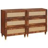 vidaXL Sideboard Set 2 pcs 60 x 33.5 x 75 cm Solid Mango Wood Brown
