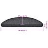 vidaXL Stair Mats 20 pcs 56x17x3 cm Anthracite Half Round