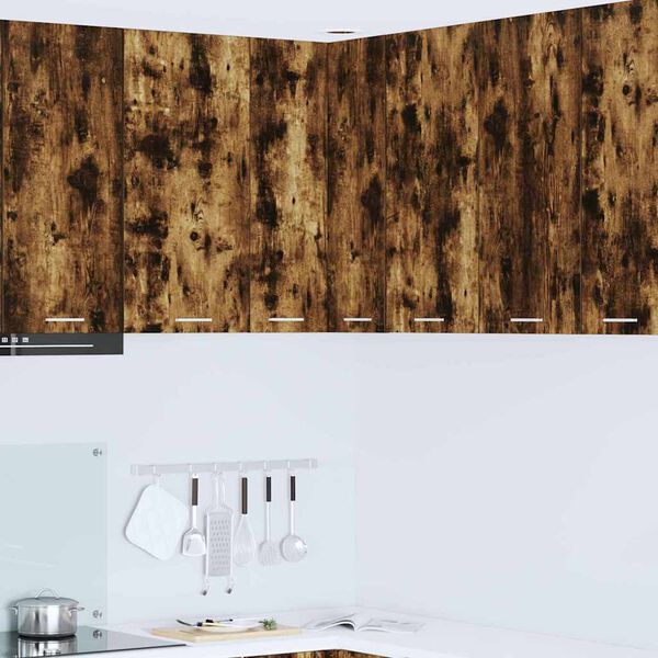 vidaXL Hanging Cabinet Smoked Oak and White 57 x 57 x 80 cm