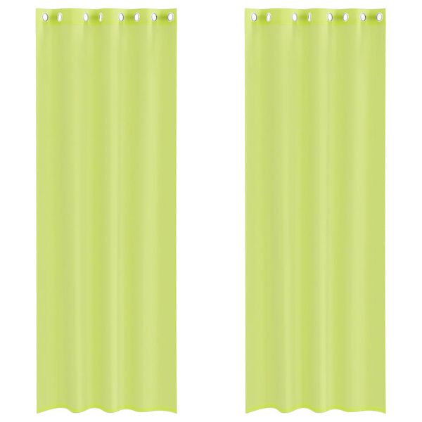 vidaXL Voile Curtains with Grommets 2 pcs Apple Green 140x260 cm