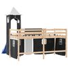vidaXL Kids' Loft Bed with Tower without Mattress White&Black 90x200cm