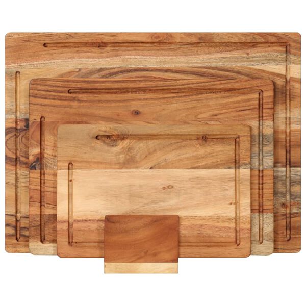 vidaXL 3 Piece Chopping Board Set with Stand Solid Wood Acacia