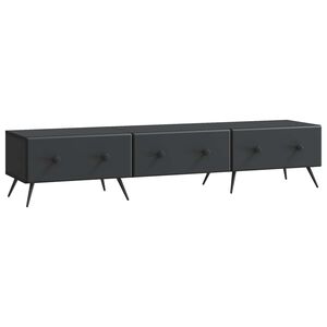 vidaXL TV Cabinet with Drawer Black 147 x 34.5 x 30 cm Engineered Wood