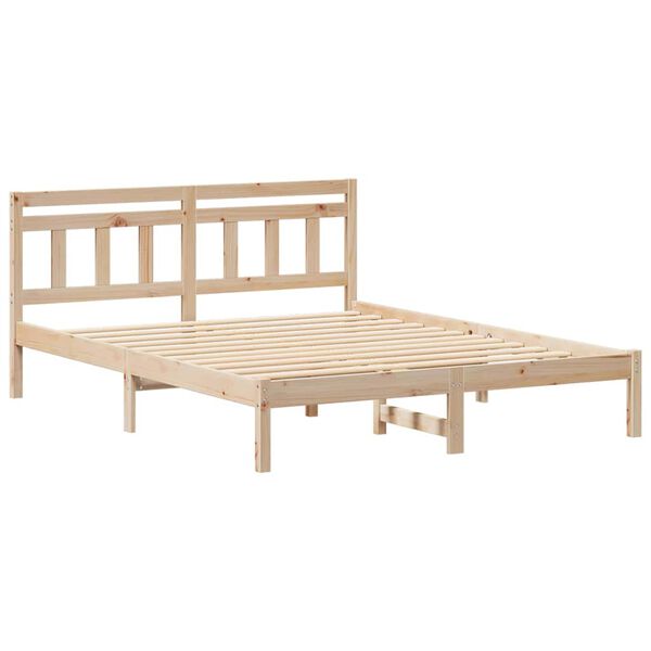 vidaXL Bed Frame Brown 150 x 200 cm Solid Pine Wood