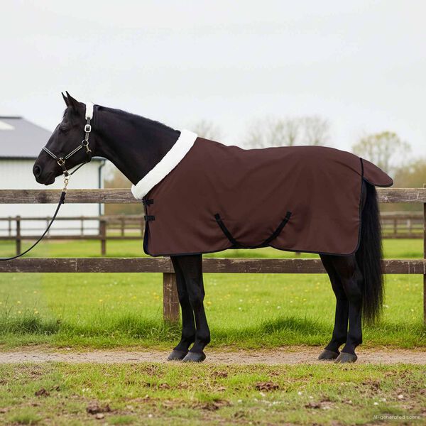 vidaXL Horse Blanket Full Dark Brown 85 cm Polar fleece