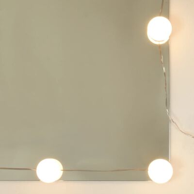 vidaXL Dressing Table with LED High Gloss White 60x40x140 cm