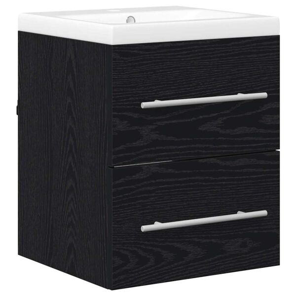 vidaXL Bathroom Sink Cabinet with Drawer Black 42 x 39 x 52 cm