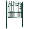 vidaXL Fence Gate EMMEN with Spikes Steel 104x97 cm Green