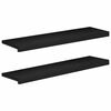vidaXL Window Sills 2 pcs Black 90 x 25 x 2 cm Solid Beech Wood