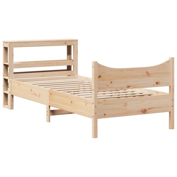 vidaXL Bed Frame with Headboard 90x200 cm Solid Wood Pine