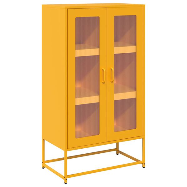 vidaXL Highboard Mustard Yellow 68x39x123 cm Steel