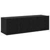 vidaXL TV Cabinet Set Wall-mounted 4 pcs Black Oak Engineered Wood