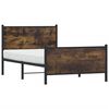 vidaXL Metal Bed Frame without Mattress Smoked Oak 100x200 cm