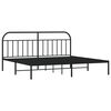 vidaXL Metal Bed Frame without Mattress with Headboard Black 200x200cm