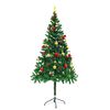 vidaXL Artificial Pre-lit Christmas Tree with Baubles Green 180 cm