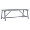 vidaXL 9 Piece Garden Dining Set Grey Solid Acacia Wood