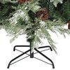 vidaXL Christmas Tree with Pine Cones Green and White 195 cm PVC&PE