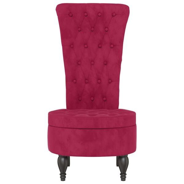 vidaXL High Back Chair Wine Red Velvet Button Design