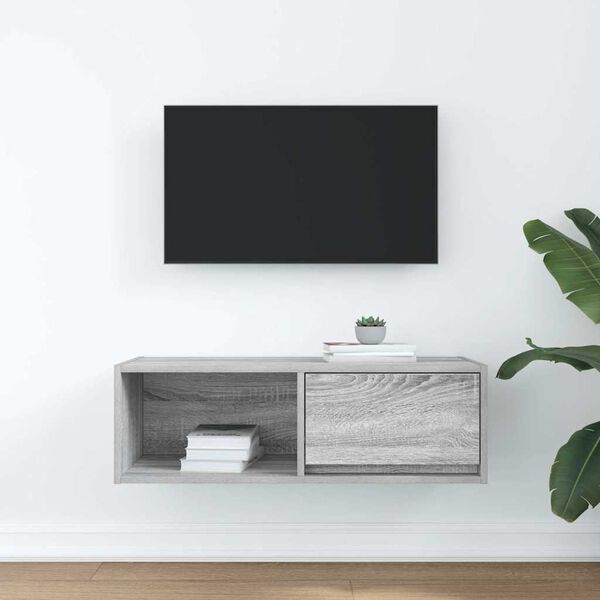 vidaXL TV Cabinet Grey Sonoma 80x31x25.5 cm Engineered Wood