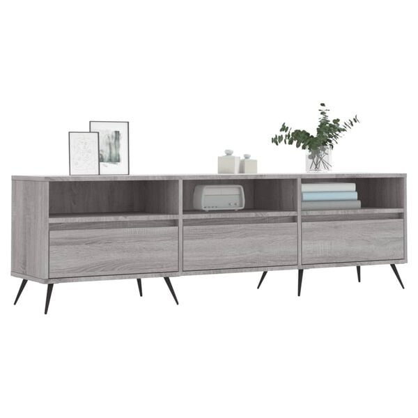 vidaXL TV Cabinet Grey Sonoma 150x30x44.5 cm Engineered Wood